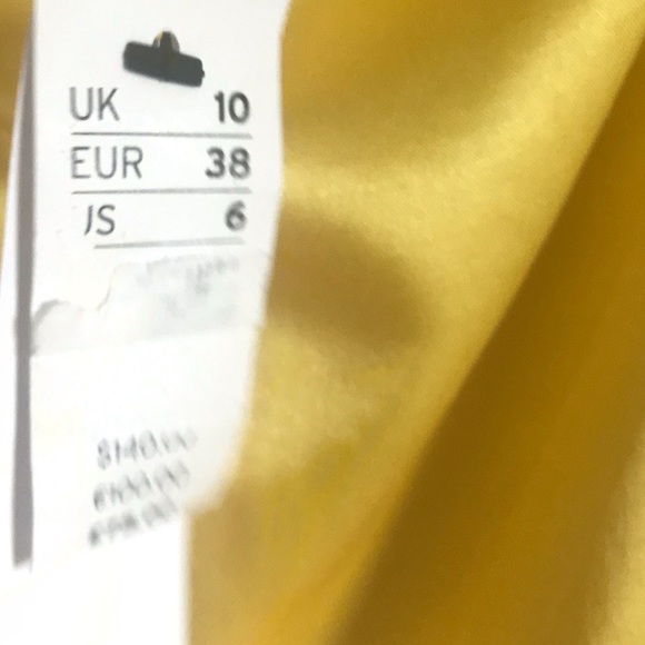 Topshop NWT Yellow Satin Slip on Dress Sz 6 - Picture 11 of 12
